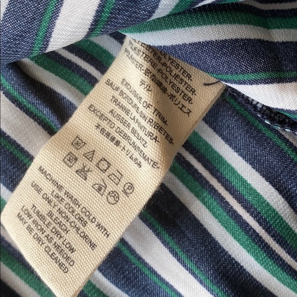 NWT Free People Navy striped silky shirt Sz S - Picture 4 of 5